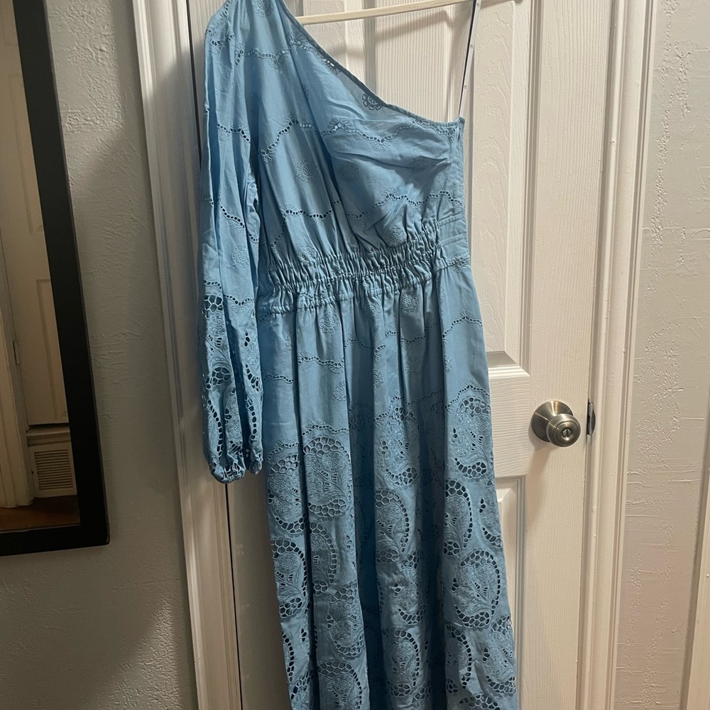 Elegant Blue One-Shoulder Dress
